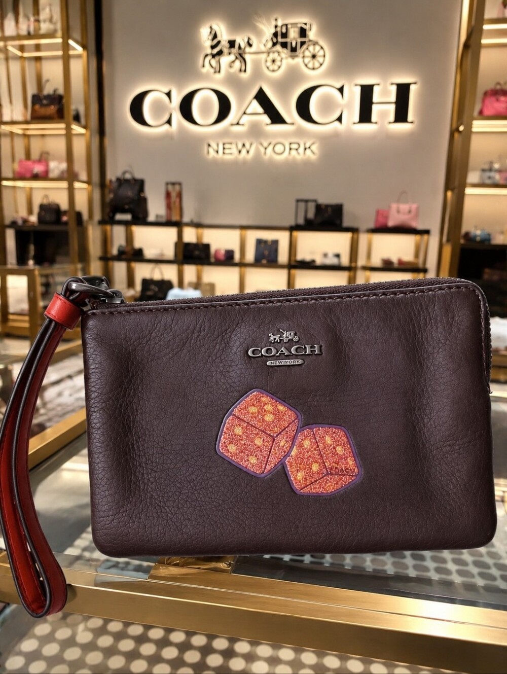 Coach Glitter Dice Wristlet